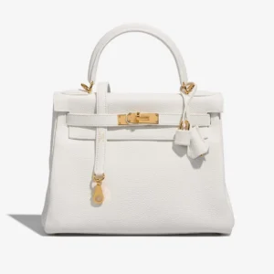 Premium Hermès Replica Kelly 28 White GHW | Direct Luxury