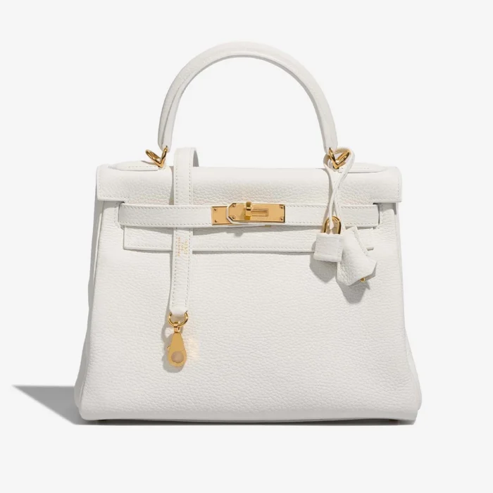 Premium Hermès Replica Kelly 28 White GHW | Direct Luxury