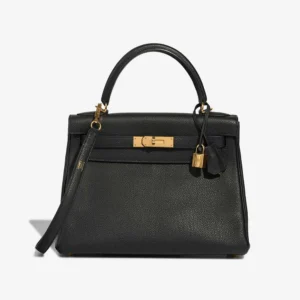 Premium Hermès Replica Kelly 28 Togo Black GHW - Direct Luxury Fashion