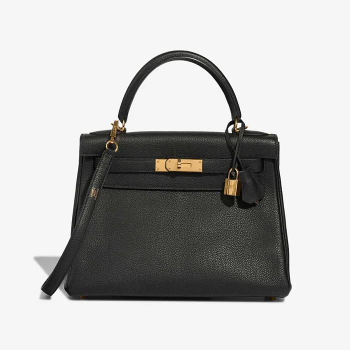 Premium Hermès Replica Kelly 28 Togo Black GHW - Direct Luxury Fashion