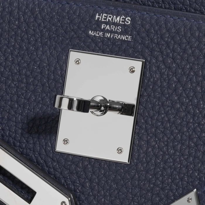 Premium Hermès Replica Kelly 28 Togo Blue Nuit PHW - Direct Luxury Fashion - Image 6