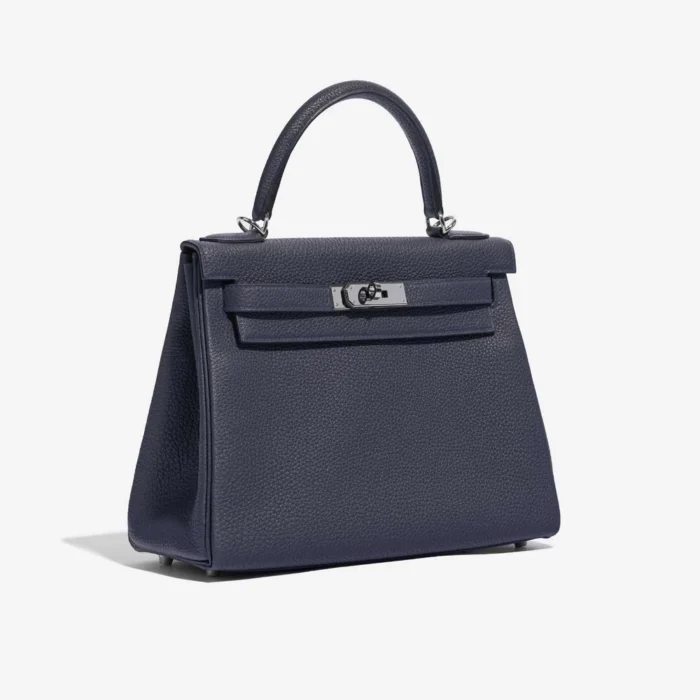 Premium Hermès Replica Kelly 28 Togo Blue Nuit PHW - Direct Luxury Fashion - Image 4