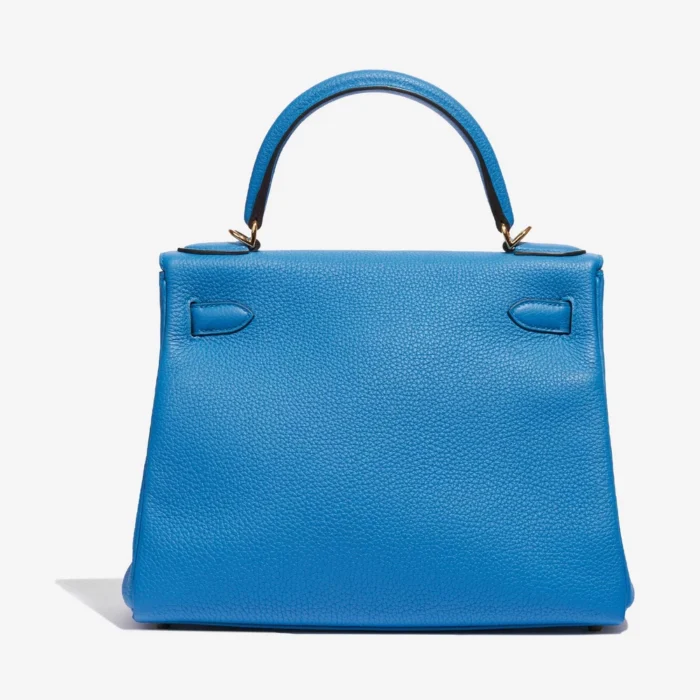 Premium Hermès Replica Kelly 28 Togo Blue Zanzibar GHW - Direct Luxury Fashion - Image 2