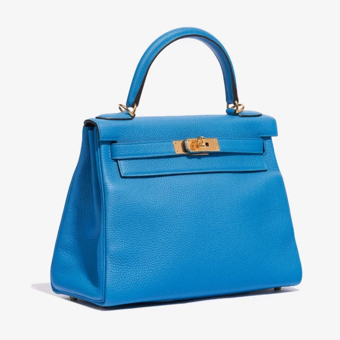 Premium Hermès Replica Kelly 28 Togo Blue Zanzibar GHW - Direct Luxury Fashion - Image 4