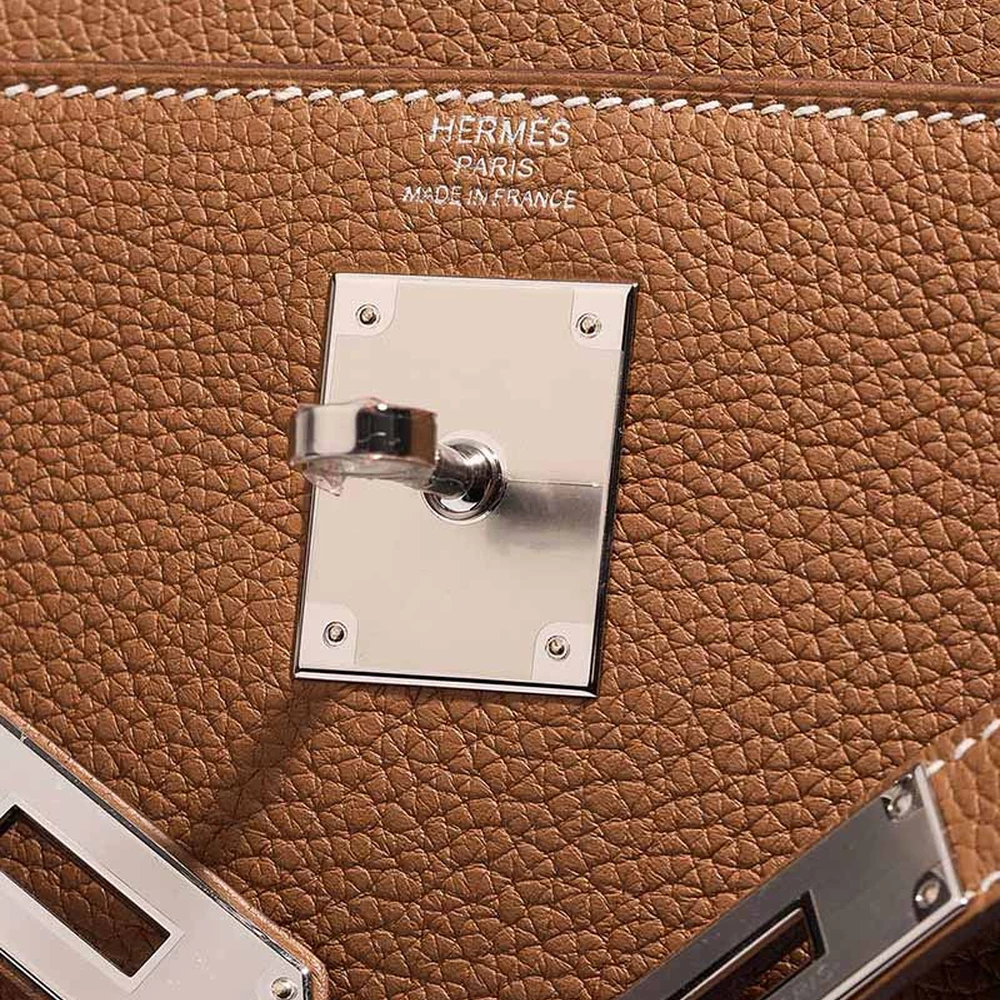 Premium Hermès Replica Kelly 28 Togo Gold PHW - Direct Luxury Fashion - Image 6