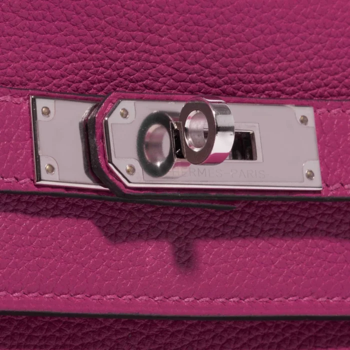 Premium Hermès Replica Kelly 28 Togo Rose Pourpre PHW - Direct Luxury Fashion - Image 7