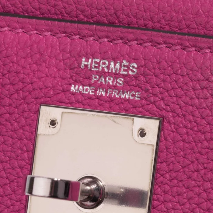 Premium Hermès Replica Kelly 28 Togo Rose Pourpre PHW - Direct Luxury Fashion - Image 6