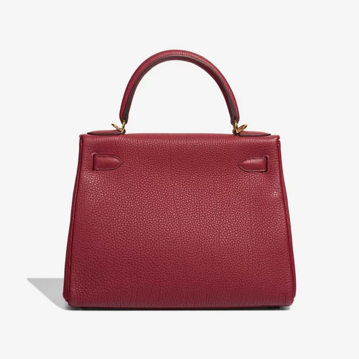 Premium Hermès Replica Kelly 28 Togo Rouge Grenat GHW - Direct Luxury Fashion - Image 2
