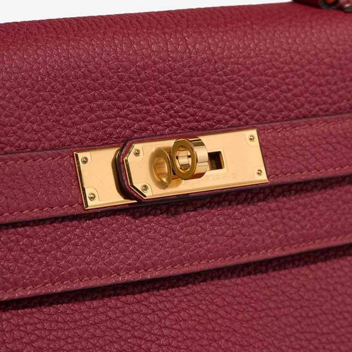 Premium Hermès Replica Kelly 28 Togo Rouge Grenat GHW - Direct Luxury Fashion - Image 7