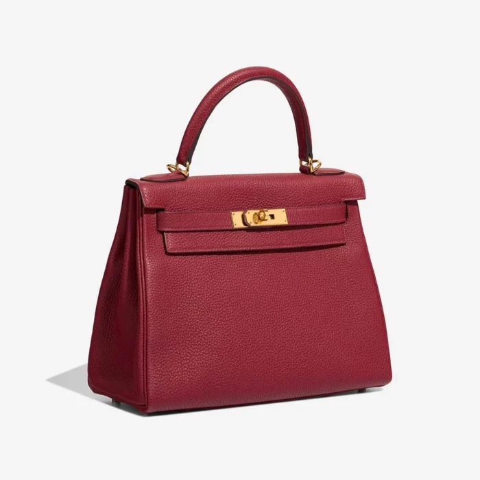Premium Hermès Replica Kelly 28 Togo Rouge Grenat GHW - Direct Luxury Fashion - Image 4