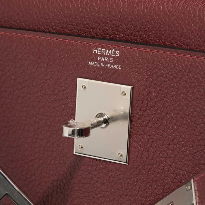 Premium Hermès Replica Kelly 28 Togo Rouge H PHW - Direct Luxury Fashion - Image 6