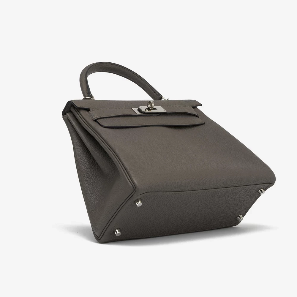 Premium Hermès Replica Kelly 28 Togo etain PHW - Direct Luxury Fashion - Image 3