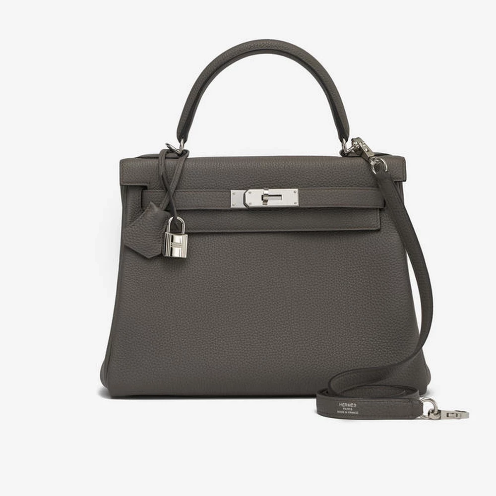 Premium Hermès Replica Kelly 28 Togo Etain PHW | Direct Luxury