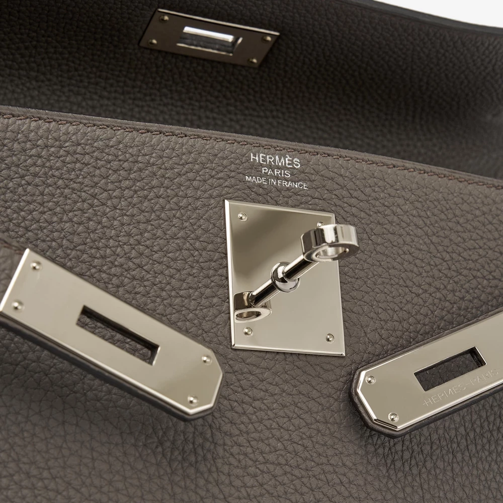 Premium Hermès Replica Kelly 28 Togo etain PHW - Direct Luxury Fashion - Image 6