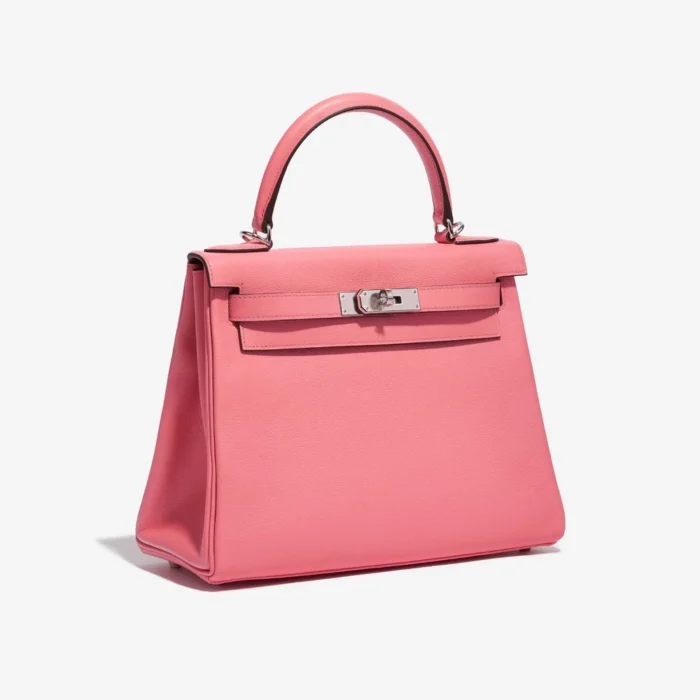 Premium Hermès Replica Kelly 28 Verso Evercolor Rose D’ete/Terre Battue PHW - Direct Luxury Fashion - Image 4