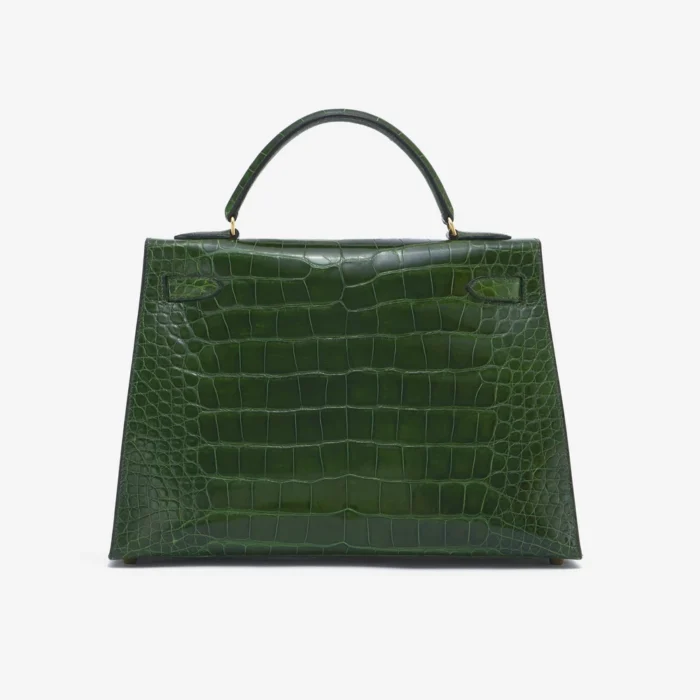 Premium Hermès Replica Kelly 32 Alligator Vert Emerald GHW - Direct Luxury Fashion - Image 2