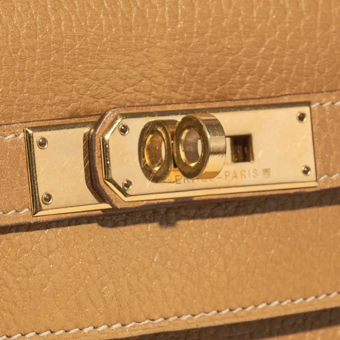 Premium Hermès Replica Kelly 32 Ardennes Moutarde GHW - Direct Luxury Fashion - Image 7