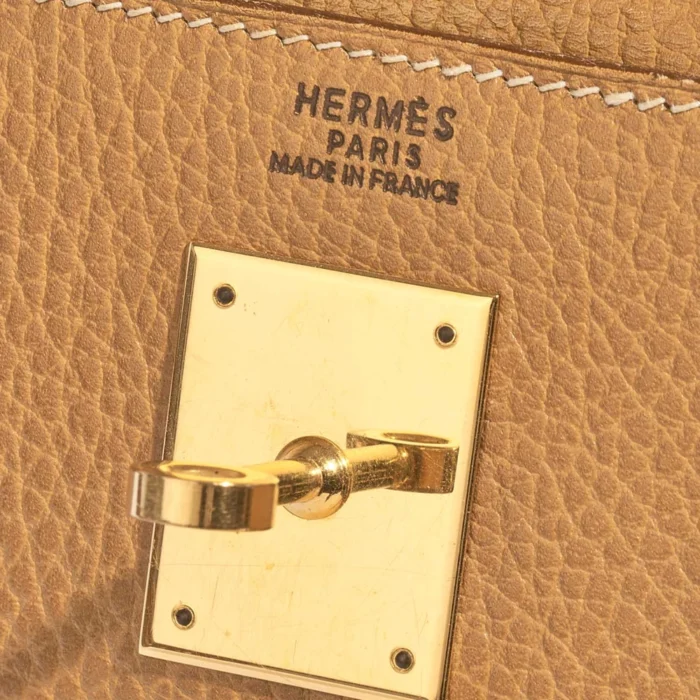 Premium Hermès Replica Kelly 32 Ardennes Moutarde GHW - Direct Luxury Fashion - Image 6