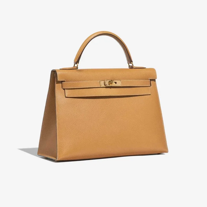 Premium Hermès Replica Kelly 32 Ardennes Moutarde GHW - Direct Luxury Fashion - Image 4