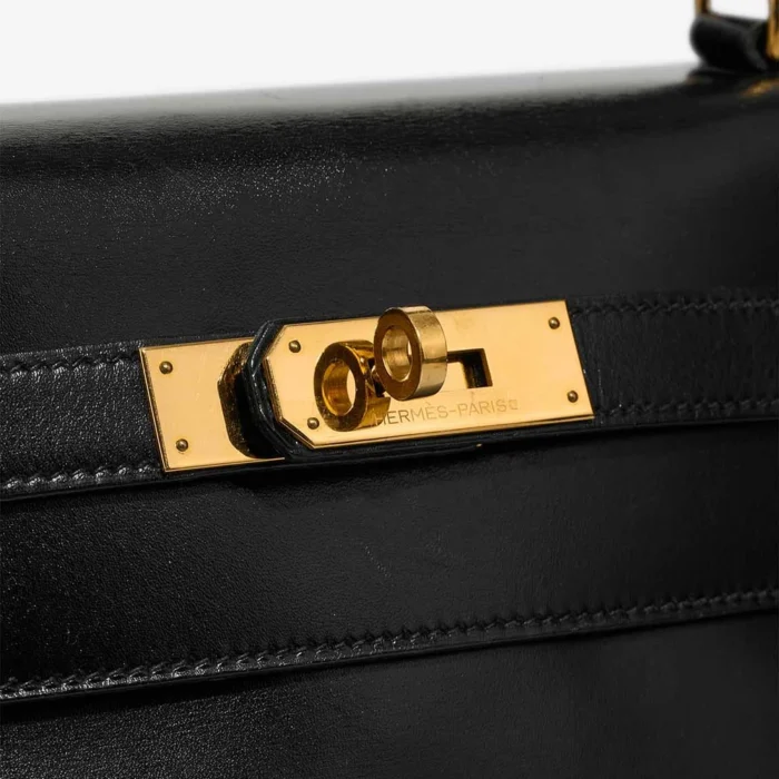 Premium Hermès Replica Kelly 32 Box Black GHW - Direct Luxury Fashion - Image 7