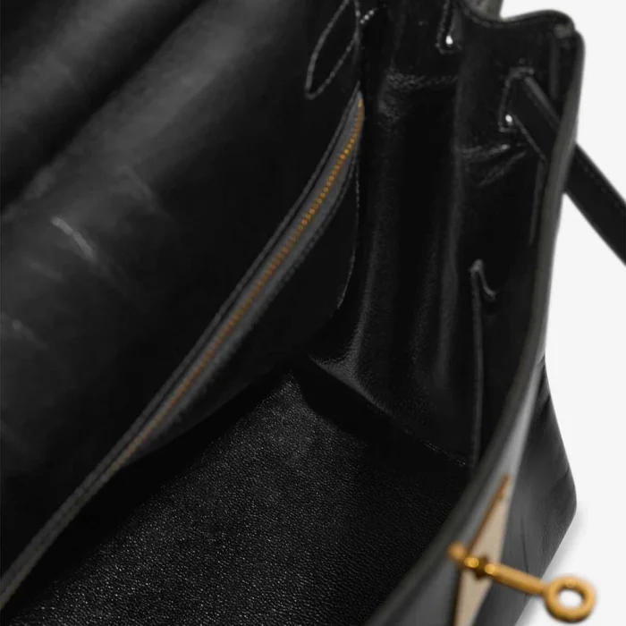 Premium Hermès Replica Kelly 32 Box Black GHW - Direct Luxury Fashion - Image 5