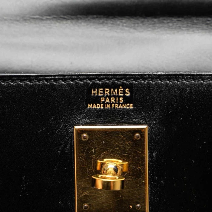 Premium Hermès Replica Kelly 32 Box Black GHW - Direct Luxury Fashion - Image 6