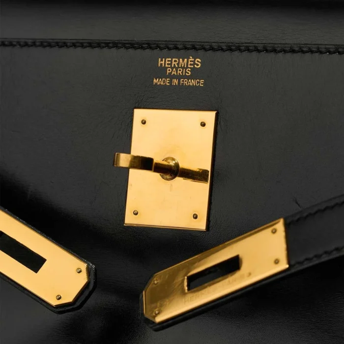 Premium Hermès Replica Kelly 32 Box Black GHW - Direct Luxury Fashion - Image 6