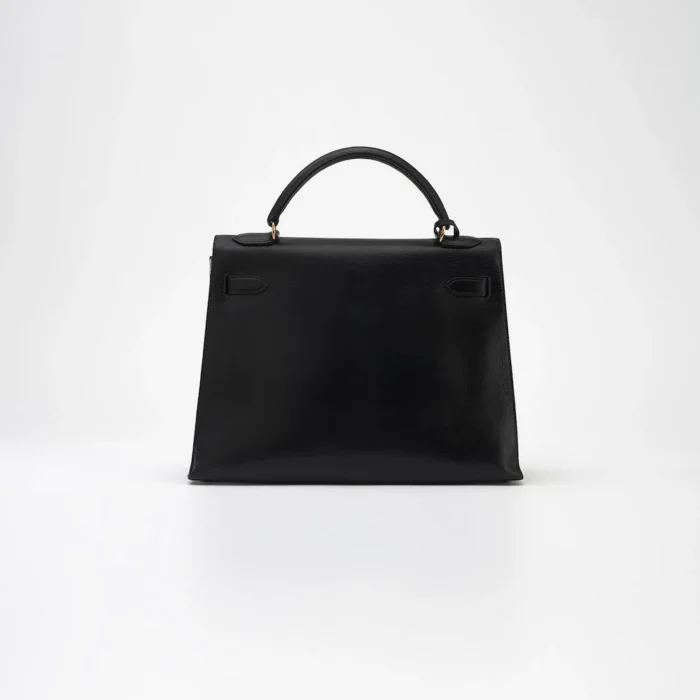 Premium Hermès Replica Kelly 32 Box Calf Noir GHW - Direct Luxury Fashion - Image 2