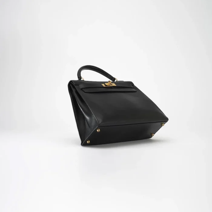 Premium Hermès Replica Kelly 32 Box Calf Noir GHW - Direct Luxury Fashion - Image 3