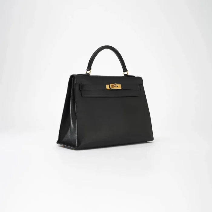 Premium Hermès Replica Kelly 32 Box Calf Noir GHW - Direct Luxury Fashion - Image 4