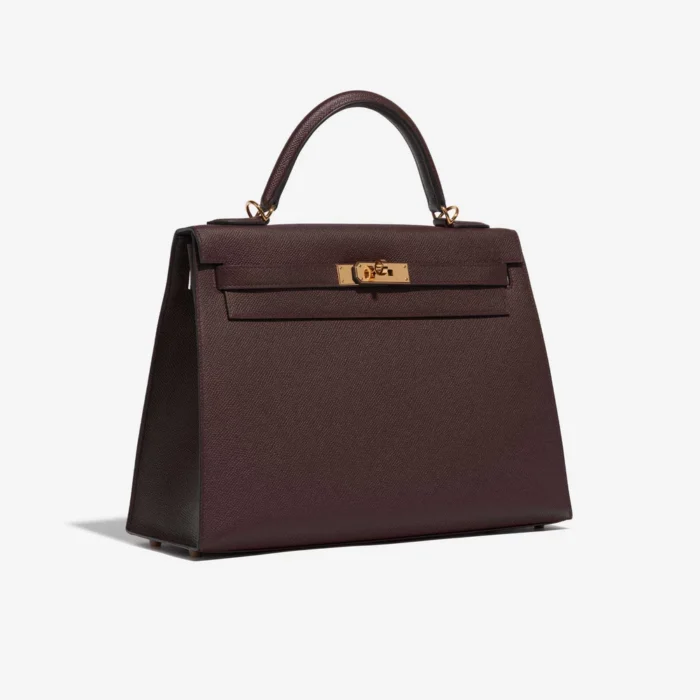 Premium Hermès Replica Kelly 32 Epsom Bordeaux GHW - Direct Luxury Fashion - Image 4