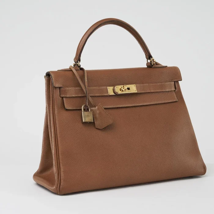Premium Hermès Replica Kelly 32 Epsom Gold GHW - Direct Luxury Fashion - Image 4