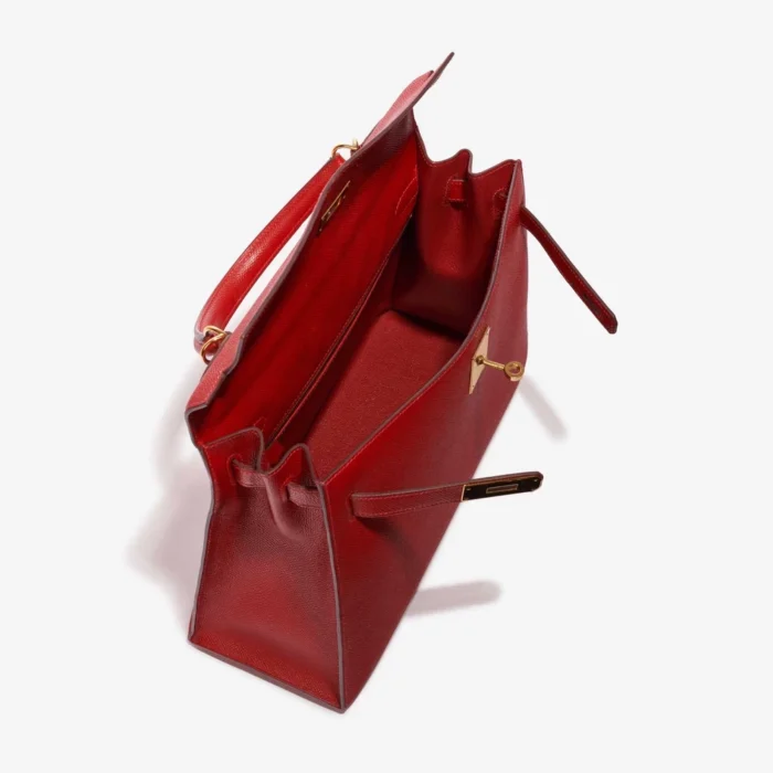 Premium Hermès Replica Kelly 32 Epsom Rouge Casaque GHW - Direct Luxury Fashion - Image 5