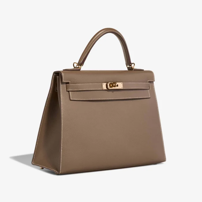 Premium Hermès Replica Kelly 32 Epsom Etoupe GHW - Direct Luxury Fashion - Image 4