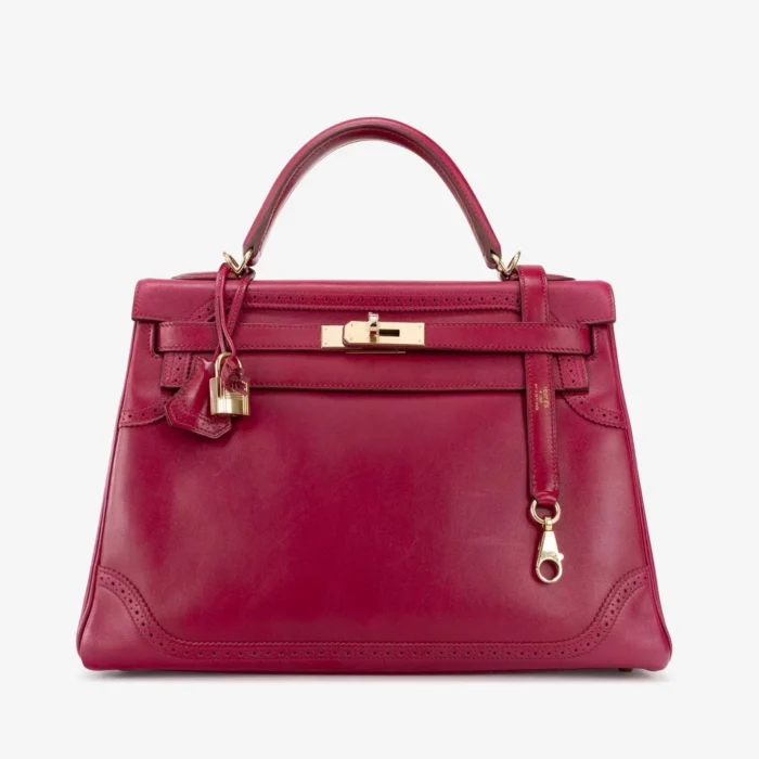Premium Hermès Replica Kelly 32 Ghillies Tadelakt Rubis GHW