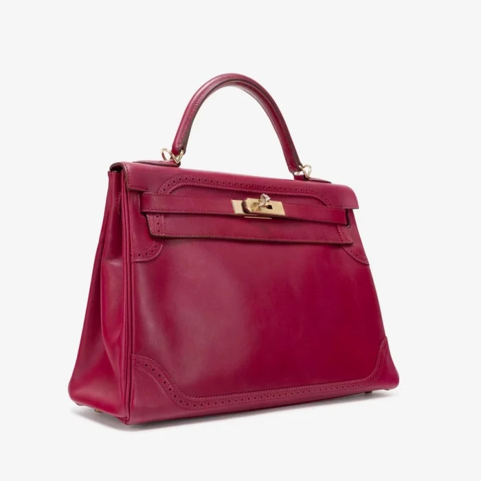 Premium Hermès Replica Kelly 32 Ghillies Tadelakt Rubis GHW - Direct Luxury Fashion - Image 4