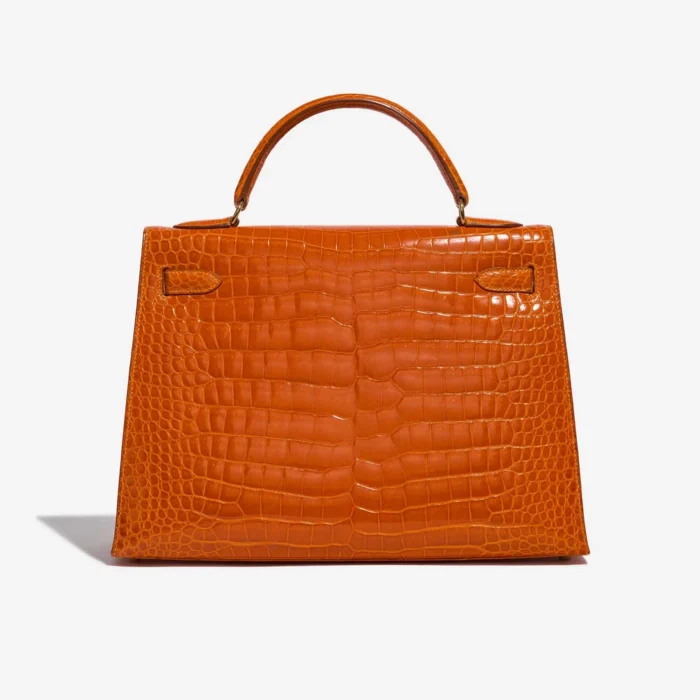 Premium Hermès Replica Kelly 32 Porosus Crocodile Pain d’epice GHW - Direct Luxury Fashion - Image 2
