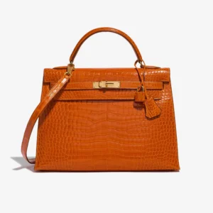 Premium Hermès Replica Kelly 32 Porosus Crocodile Pain d’épice GHW