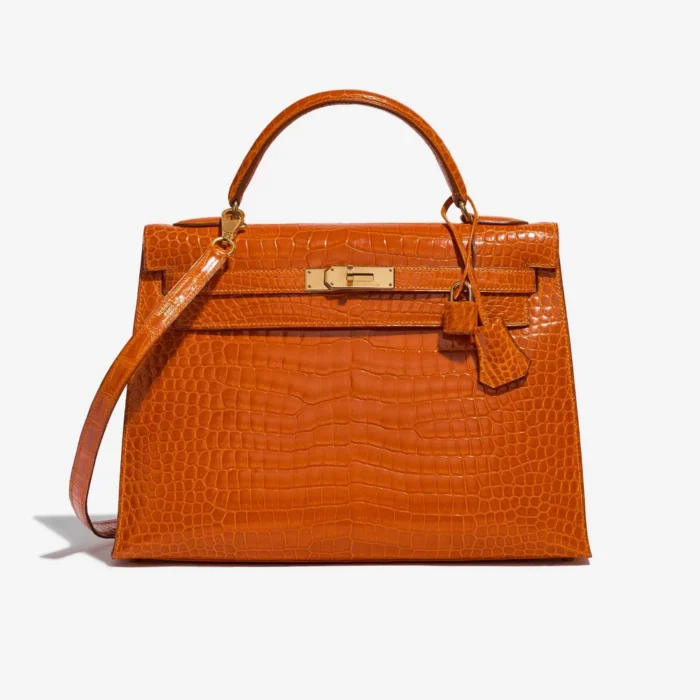 Premium Hermès Replica Kelly 32 Porosus Crocodile Pain d’épice GHW