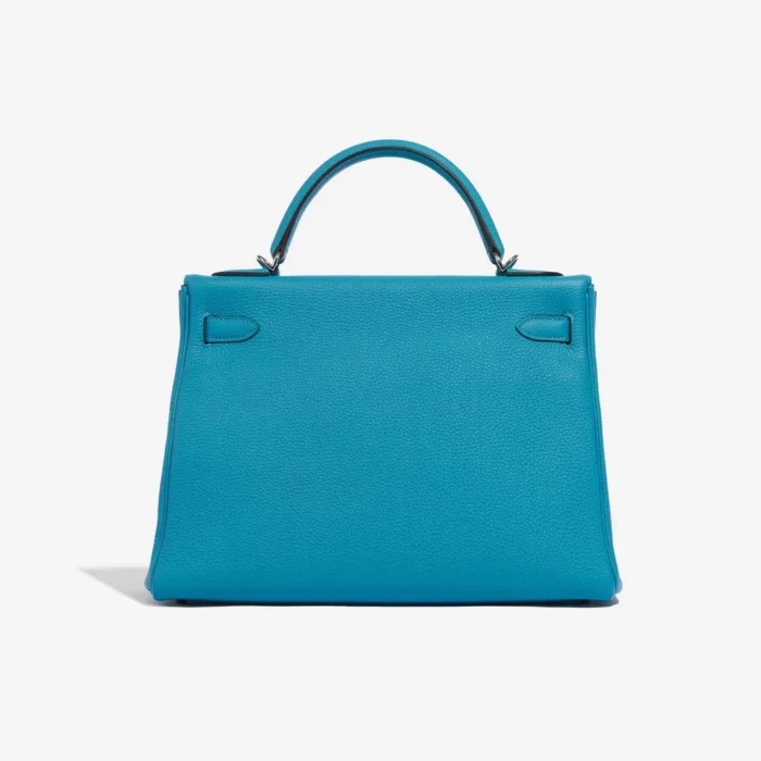 Premium Hermès Replica Kelly 32 Togo Blue Izmir PHW - Direct Luxury Fashion - Image 2