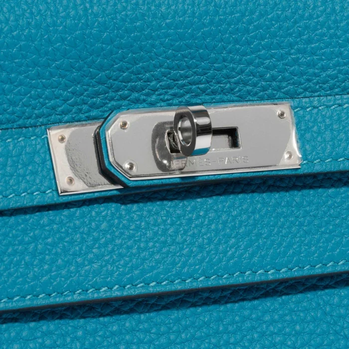Premium Hermès Replica Kelly 32 Togo Blue Izmir PHW - Direct Luxury Fashion - Image 7
