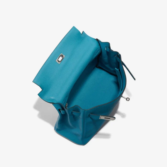 Premium Hermès Replica Kelly 32 Togo Blue Izmir PHW - Direct Luxury Fashion - Image 5