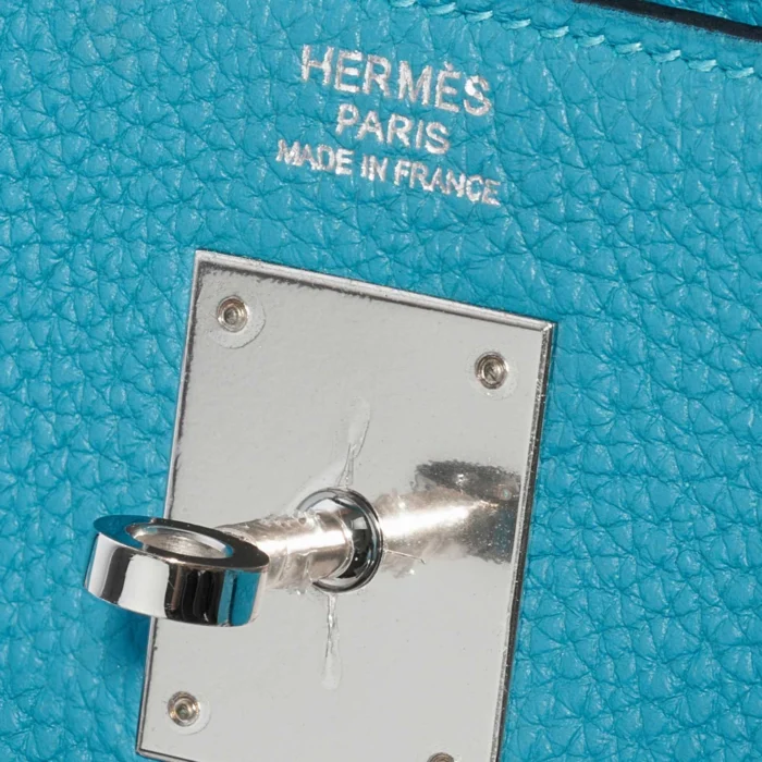Premium Hermès Replica Kelly 32 Togo Blue Izmir PHW - Direct Luxury Fashion - Image 6