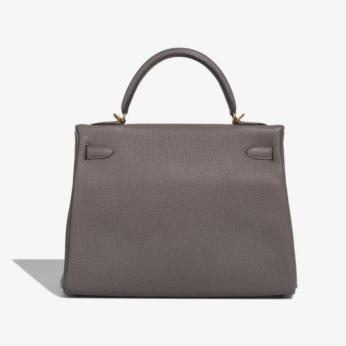 Premium Hermès Replica Kelly 32 Togo Gris etain GHW - Direct Luxury Fashion - Image 2