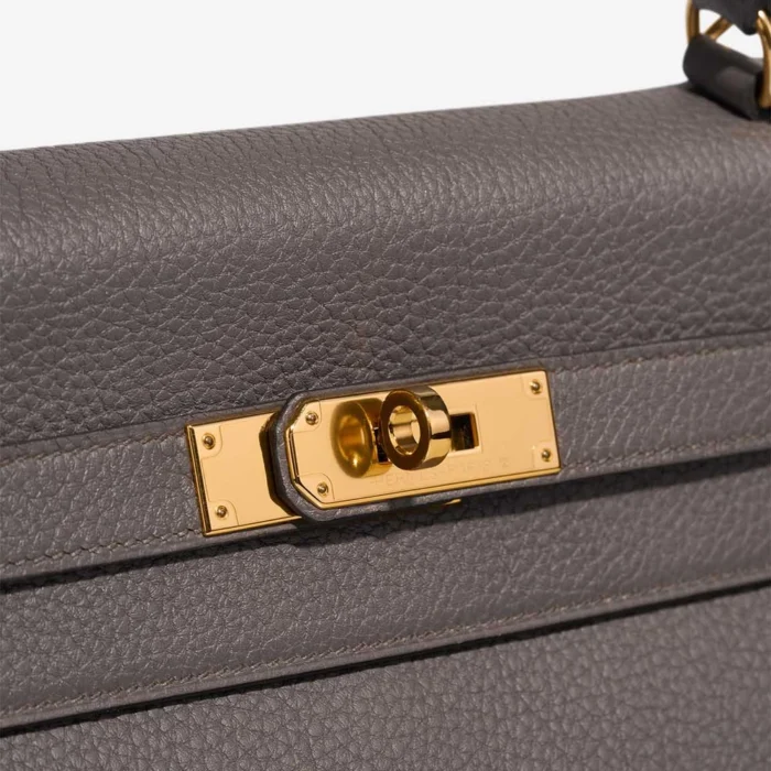 Premium Hermès Replica Kelly 32 Togo Gris etain GHW - Direct Luxury Fashion - Image 6
