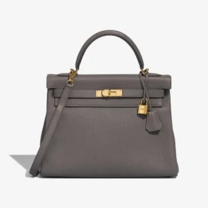 Premium Hermès Replica Kelly 32 Togo Gris etain GHW - Direct Luxury Fashion
