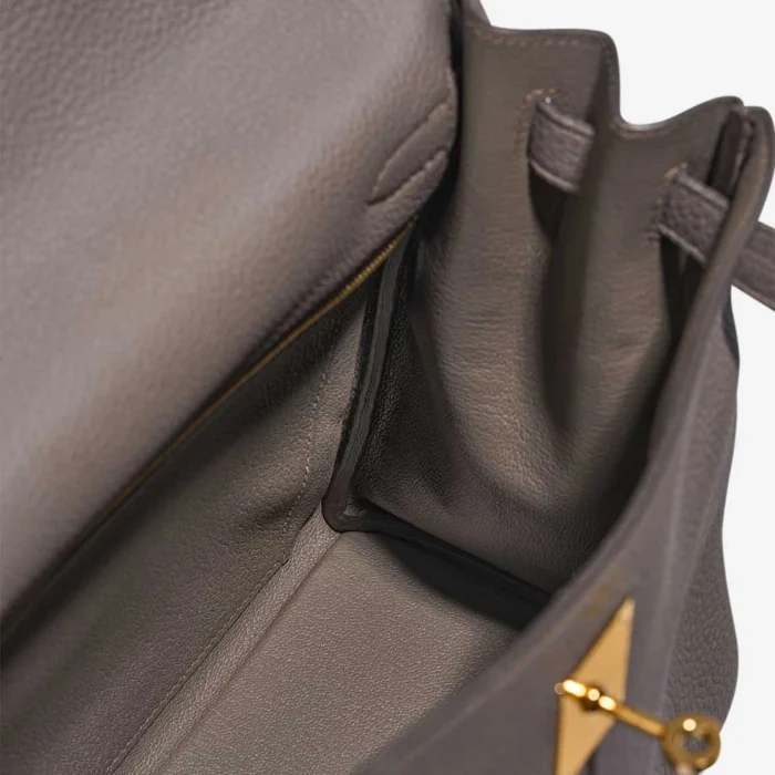 Premium Hermès Replica Kelly 32 Togo Gris etain GHW - Direct Luxury Fashion - Image 4