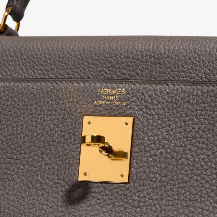 Premium Hermès Replica Kelly 32 Togo Gris etain GHW - Direct Luxury Fashion - Image 5
