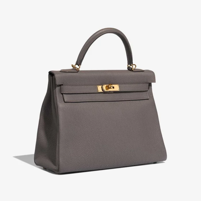 Premium Hermès Replica Kelly 32 Togo Gris etain GHW - Direct Luxury Fashion - Image 3