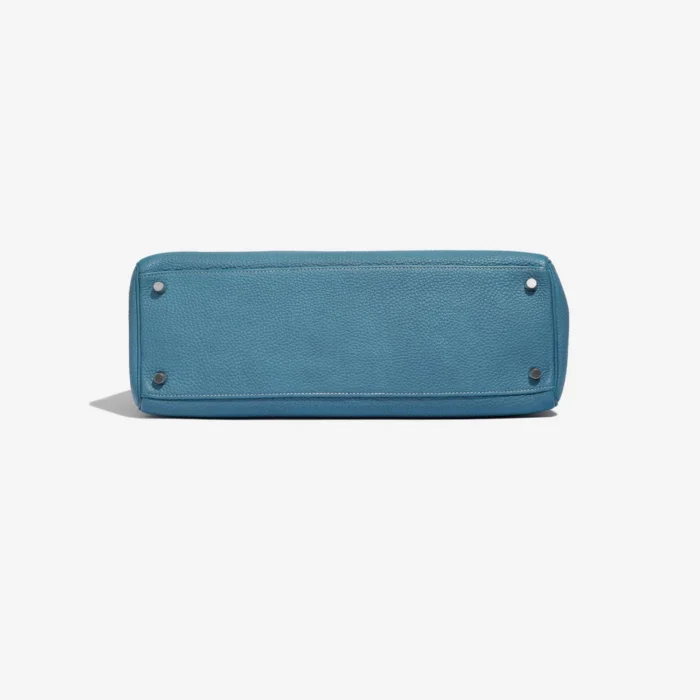 Premium Hermès Replica Kelly 35 Clemence Blue Jean PHW - Direct Luxury Fashion - Image 3